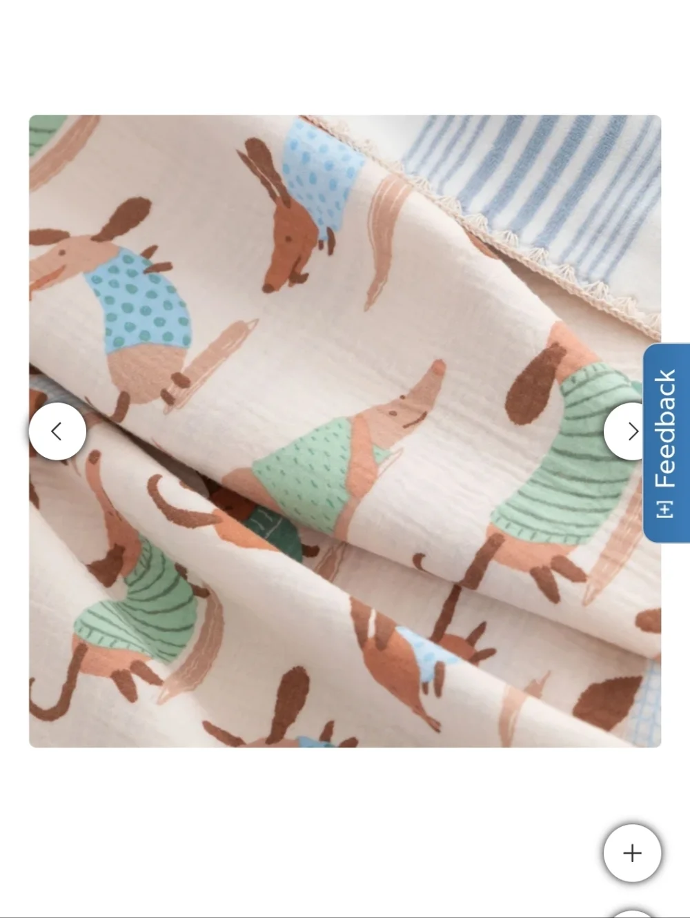Berkshire  Artist Collection Cotton Gauze Throw With Plush Reverse Daschund Dog